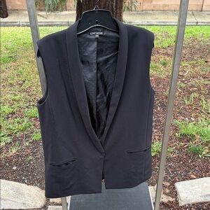 Express Women's Black Vest with Pockets